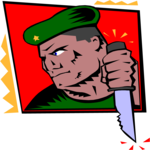 Soldier with Knife Clip Art