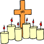 Cross & Candles Clip Art