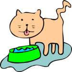 Cat Drinking 2 Clip Art