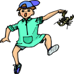 Boy Bitten by Crab