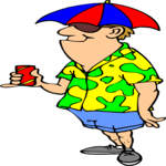 Man with Umbrella Hat