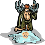 Man with Moose Horns