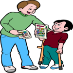 Boys Sharing Comics Clip Art