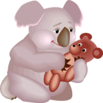 Koala with Teddy Bear Clip Art