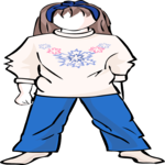 Girl in Shirt Clip Art