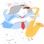 Saxophonist - Bulldog Clip Art