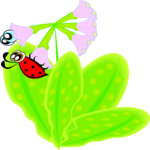 Flower & Ladybug Clip Art