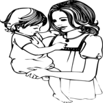 Mother Holding Child 1 Clip Art