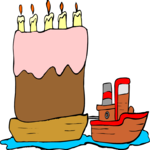 Cake on Barge Clip Art