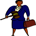 Woman with Gavel 2 Clip Art