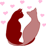 Cats in Love 1 Clip Art