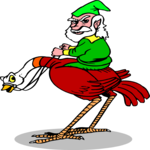 Elf Riding Bird 2 Clip Art