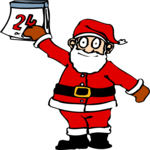 Santa with Calendar Clip Art