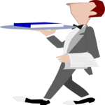 Waiter with Book Clip Art