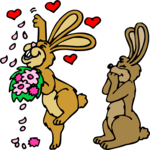 Rabbits in Love Clip Art