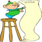 Elf with List Clip Art