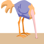 Ostrich - Head in Sand 3 Clip Art
