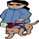 Woman with Seeing Eye Dog Clip Art