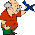Man with Model Airplane Clip Art