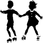 Silhouettes, Kids Skating