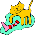 Cat & Sock Clip Art