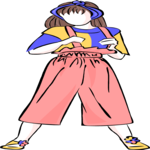 Girl in Pants 4 Clip Art