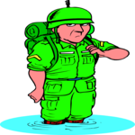 Soldier in Water 1 Clip Art