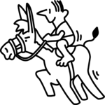 Riding a Donkey Clip Art