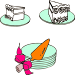 Cake & Server Clip Art