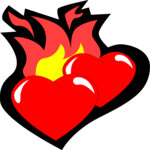 Hearts Flaming Clip Art
