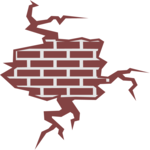 Brick Wall - Cracked Clip Art