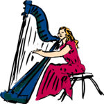 Harpist 3 Clip Art