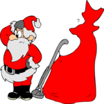 Santa Looking for Reindeer Clip Art