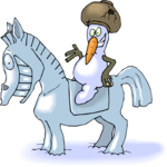 Snowman & Snowhorse Clip Art