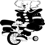 Clown on Tricycle Clip Art