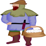 Peasant with Basket Clip Art
