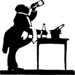 Silhouettes, Waiter Drinking