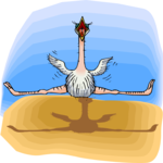 Ostrich Trying to Fly Clip Art