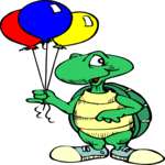 Turtle with Balloons Clip Art