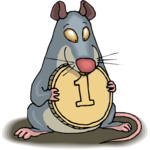 Mouse with Penny Clip Art