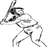 Baseball - Batter 15 Clip Art