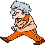 Old Woman Walking Clip Art