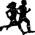 Jogging Couple 1 Clip Art