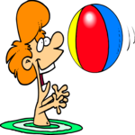 Playing with Beach Ball 1 Clip Art
