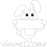 Bunny Holding Banner Clip Art