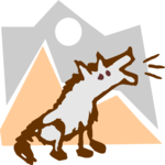 Coyote in Desert Clip Art