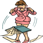 Woman Dropping Papers Clip Art