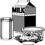 Milk & Cottage Cheese Clip Art