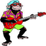 Guitarist - Monkey 2 Clip Art