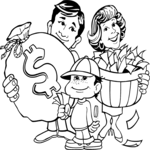 Family with Money Clip Art
